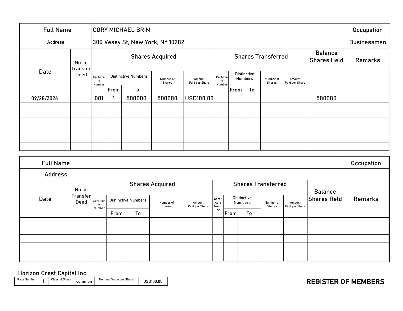 Register of Members
